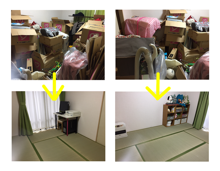 収納の方法がわからず一部屋が物置部屋になってしまったお客様