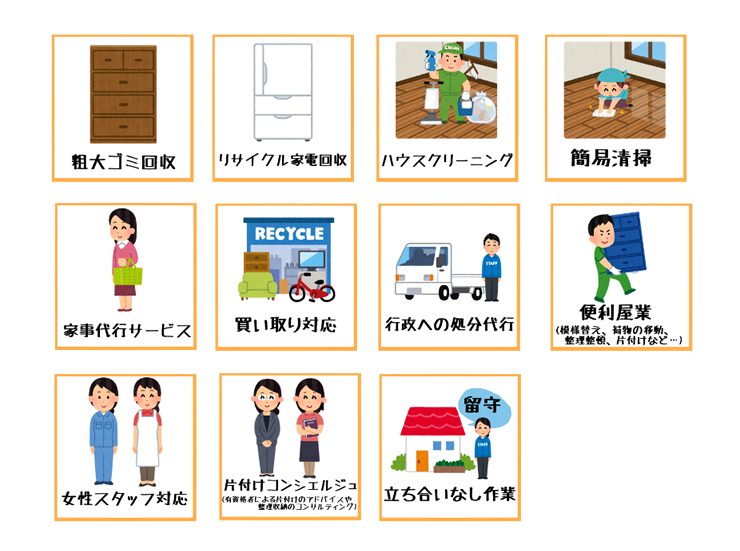 片付け110番の対応内容