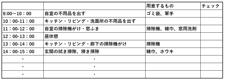 スケジュールを立てる